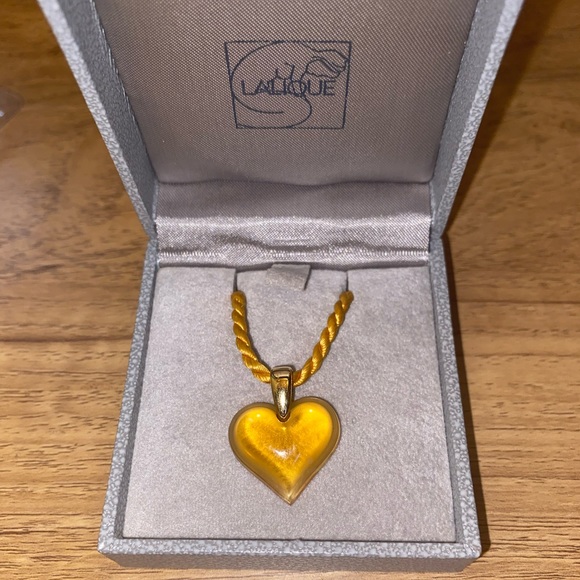 Lalique amber heart necklace - Picture 1 of 2